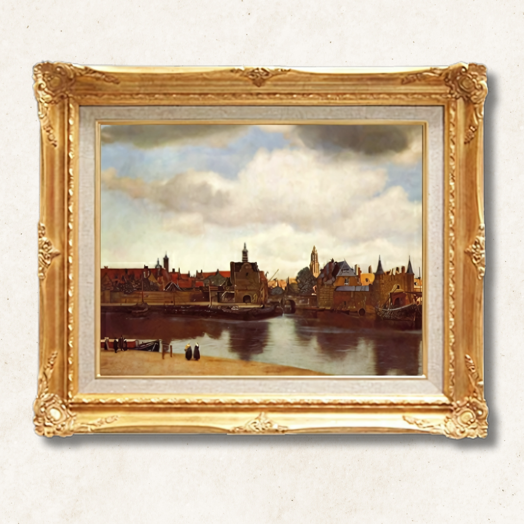 Johannes Vermeer - View of Delft F6 - High-Quality Hand-Painted Oil Painting - Commodore Club Art