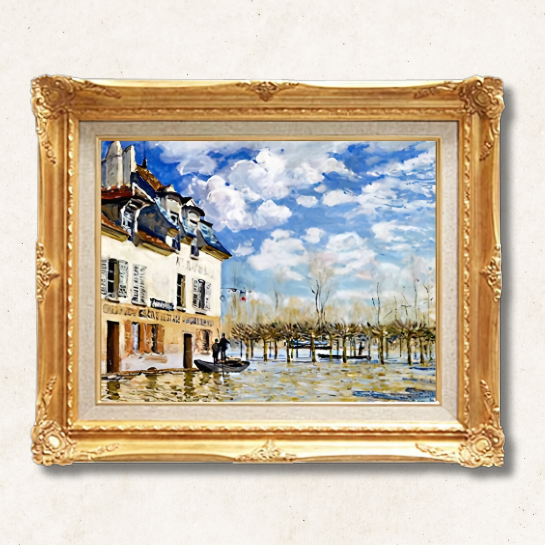 Alfred Sisley | Boat in the Flood at Port Marly F6 - High-Quality Hand-Painted Oil Painting