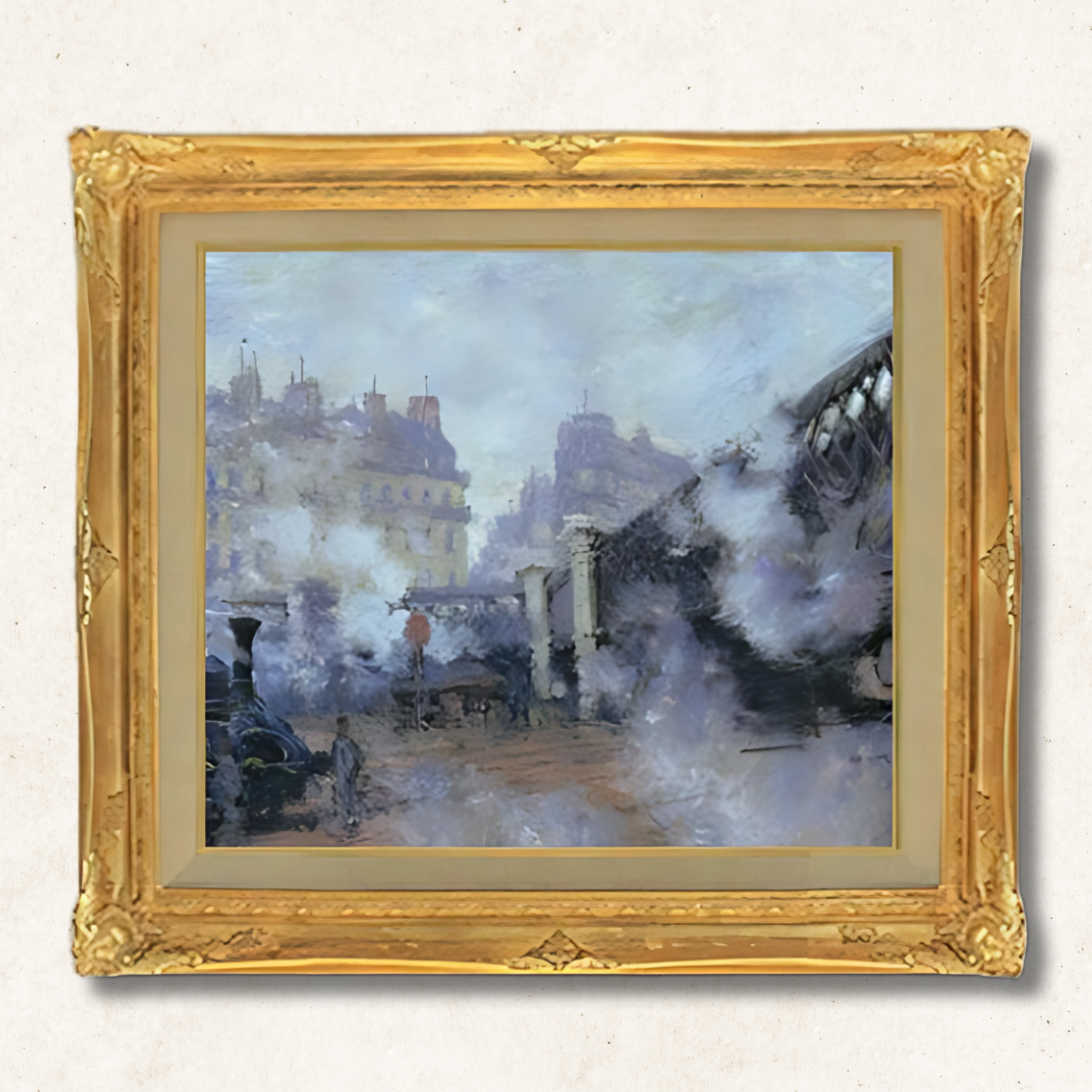 Claude Monet - The Europe Bridge Saint Lazare station in Paris  F10 | Premium Hand-Painted Oil Painting