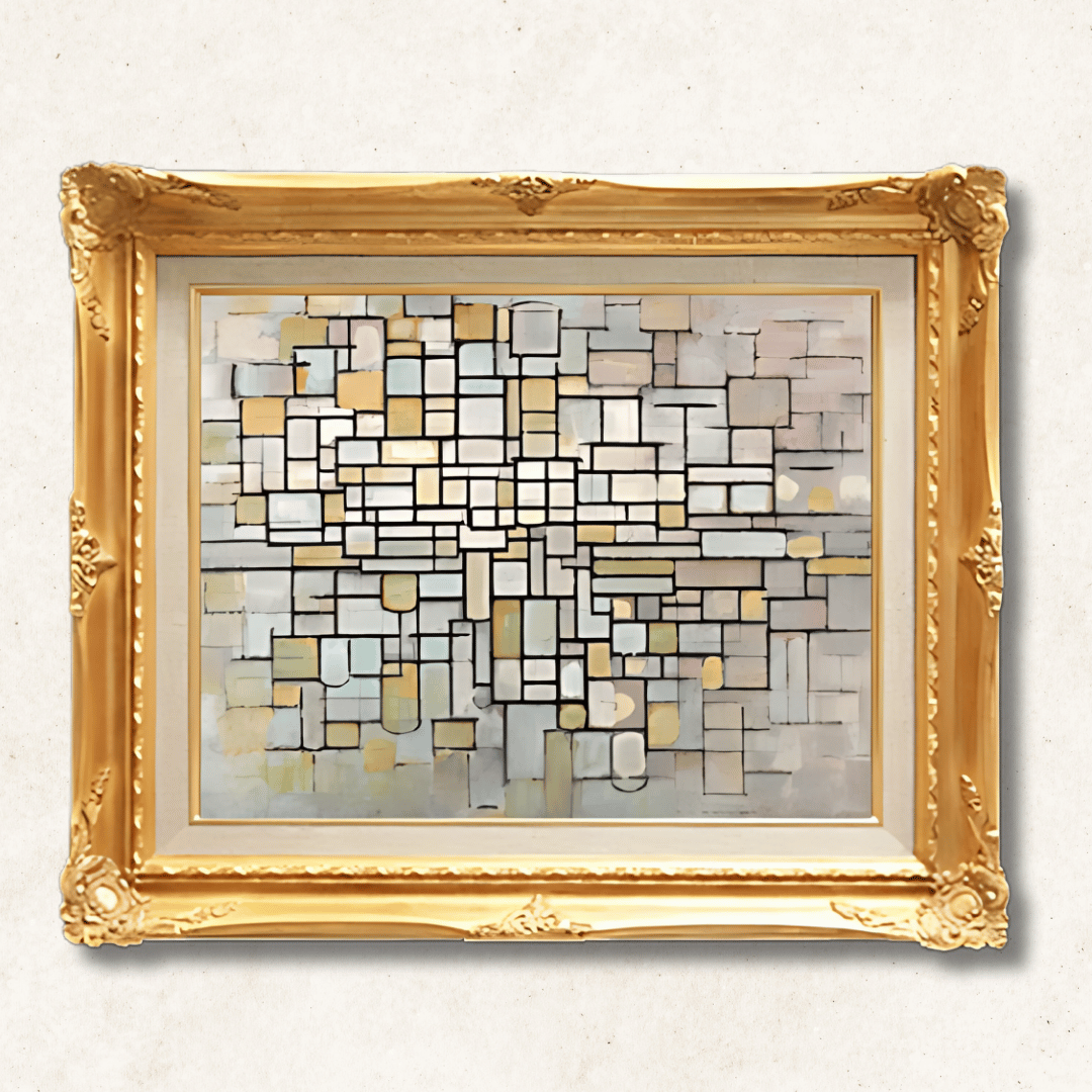 Piet Mondrian - Composition No. 2 | Hand-Painted Oil Painting Framed for Home Decor - Commodore Club Art