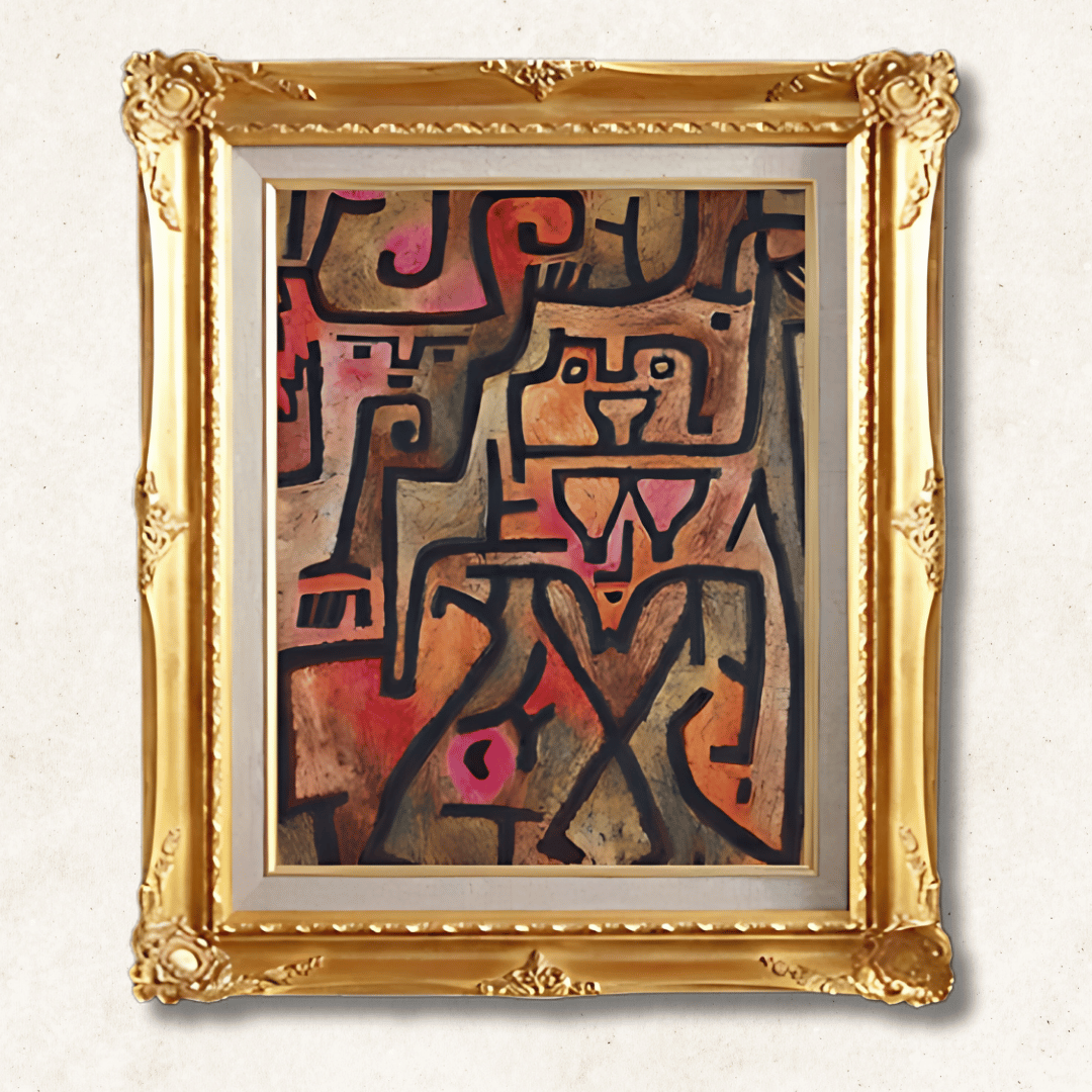 Paul Klee - Forest Witches F6 | Hand-Painted Oil Painting Framed for Home Decor - Commodore Club Art