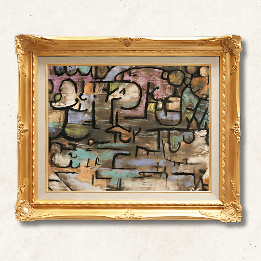 Paul Klee - After The Flood F6  | Hand-Painted Oil Painting Framed for Home Decor - Commodore Club Art