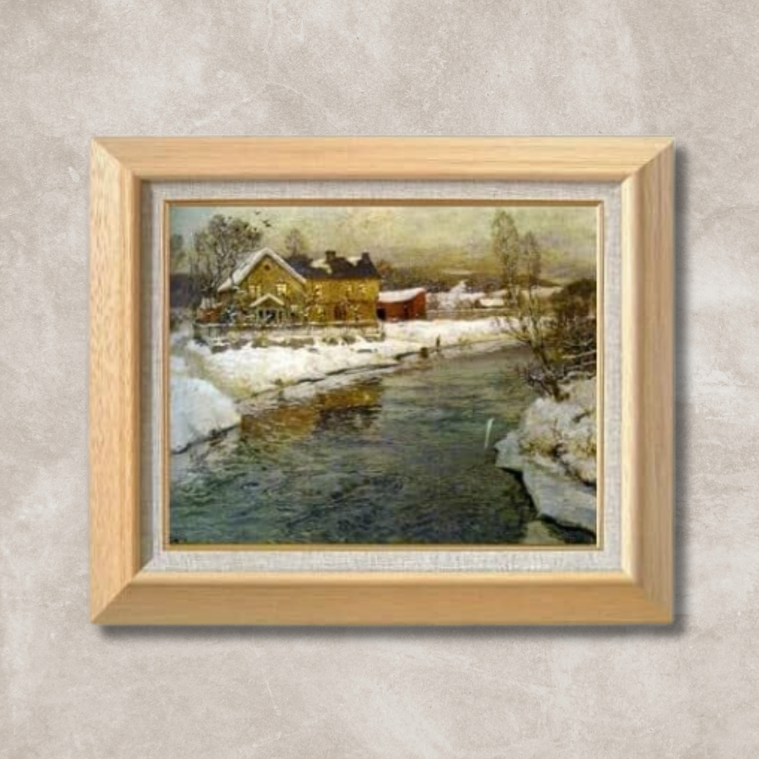 Frits Thaulow | Cottage by a Canal in the Snow  F6