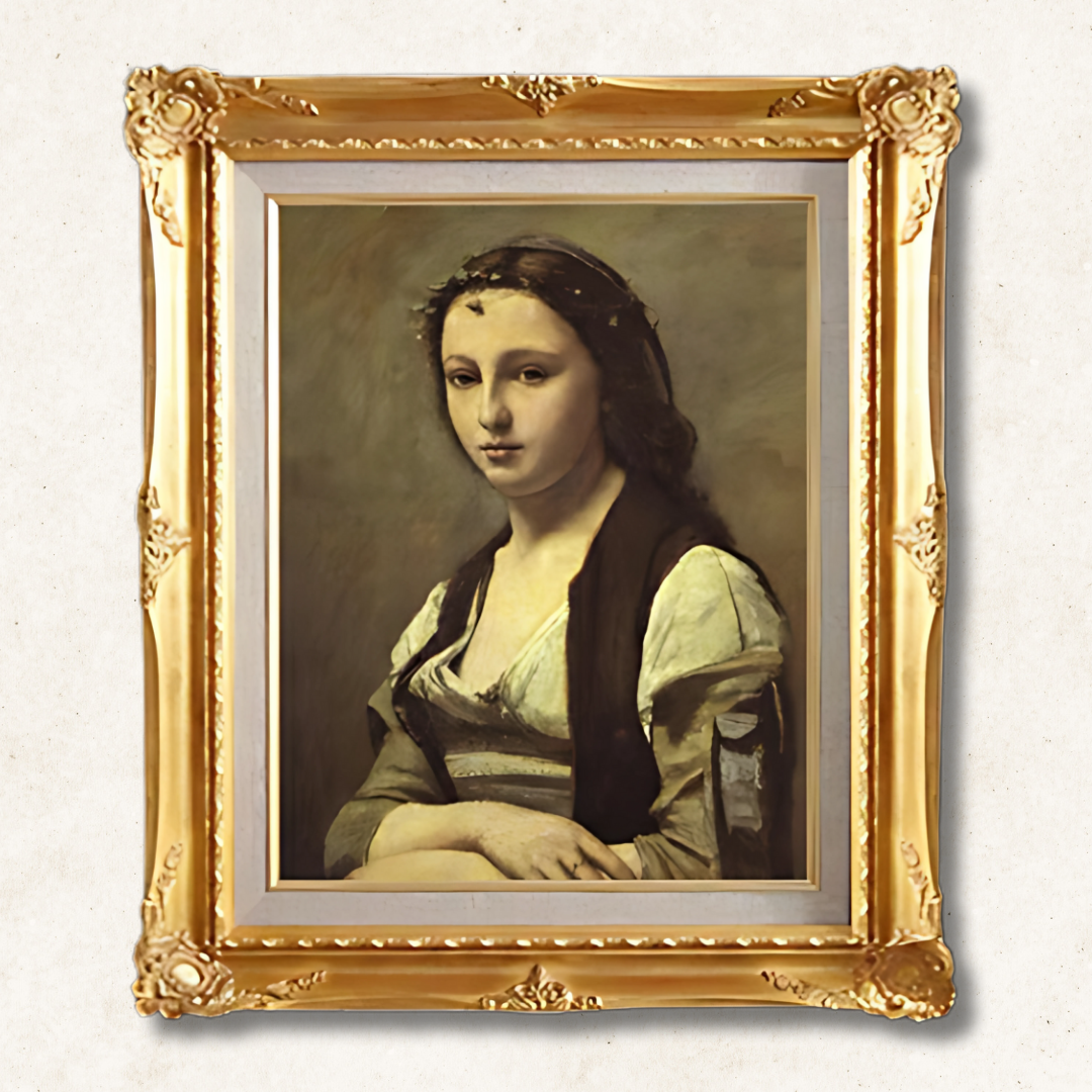 Camille Corot - Woman with a Pearl F6 | Premium Hand-Painted Oil Painting - Commodore Club Art