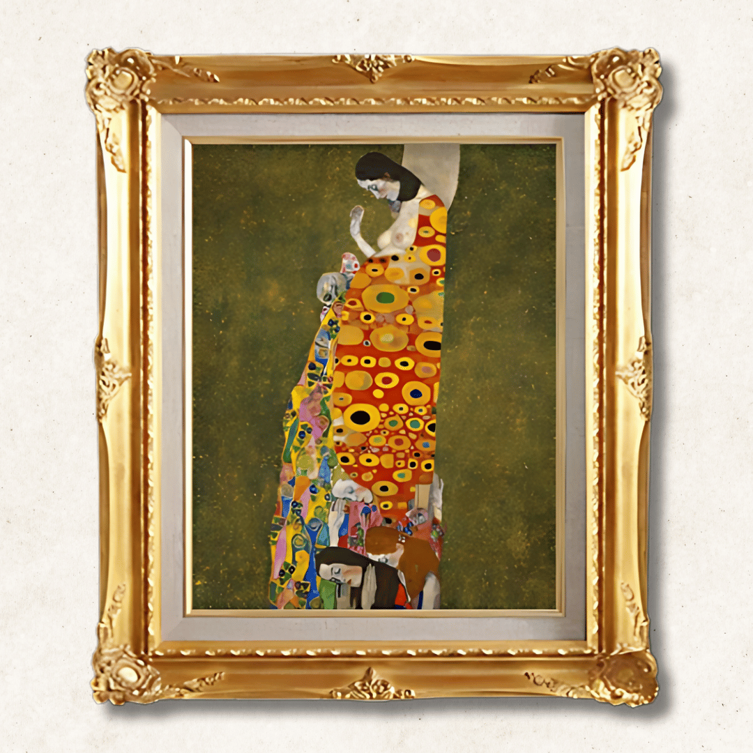 Gustav Klimt - Hope, 2  F6 | Hand-Painted Oil Painting Framed for Home Decor - Commodore Club Art