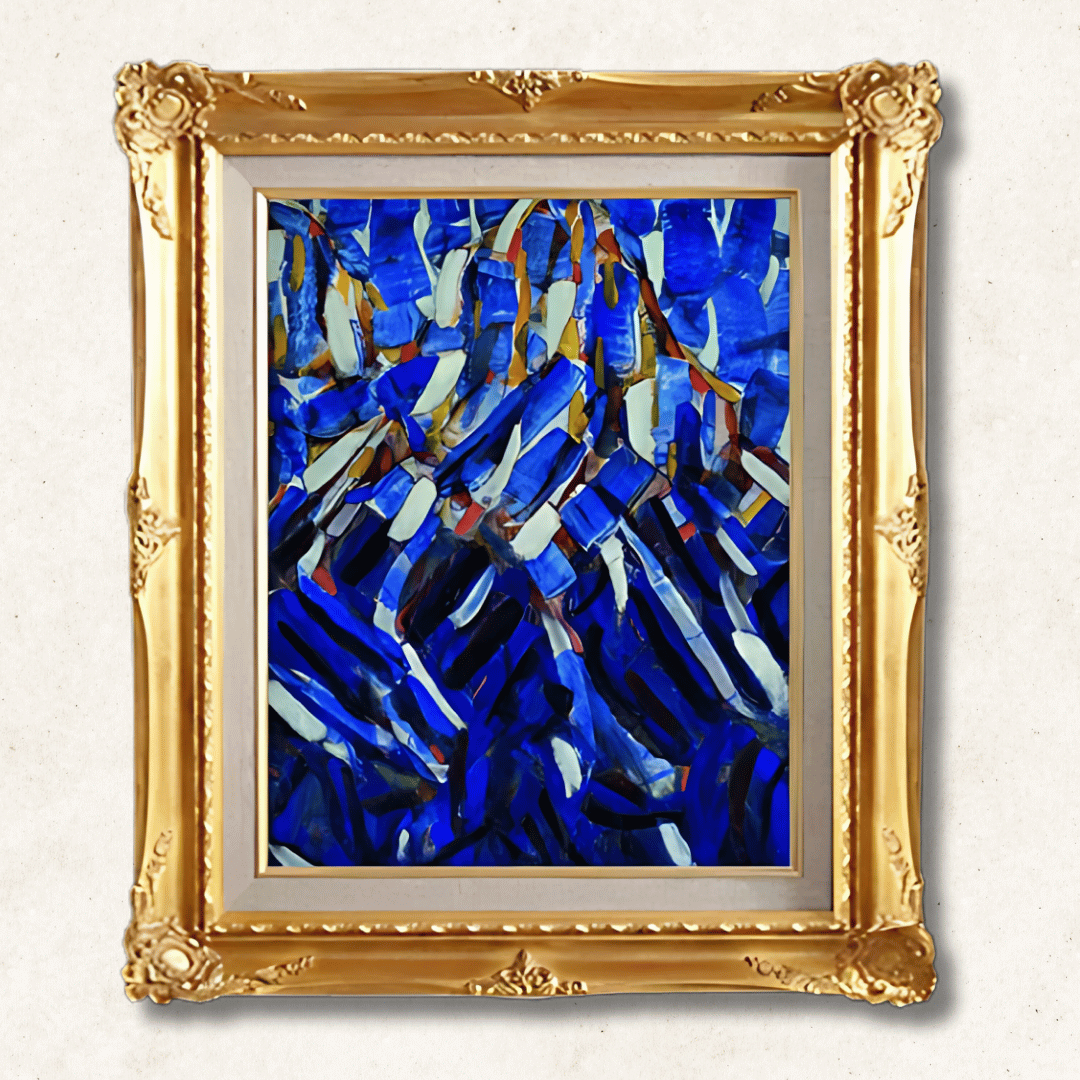 Christian Rohlfs - Abstraction (the Blue Mountain)  F6 | Hand-Painted Oil Painting Framed for Home Decor - Commodore Club Art