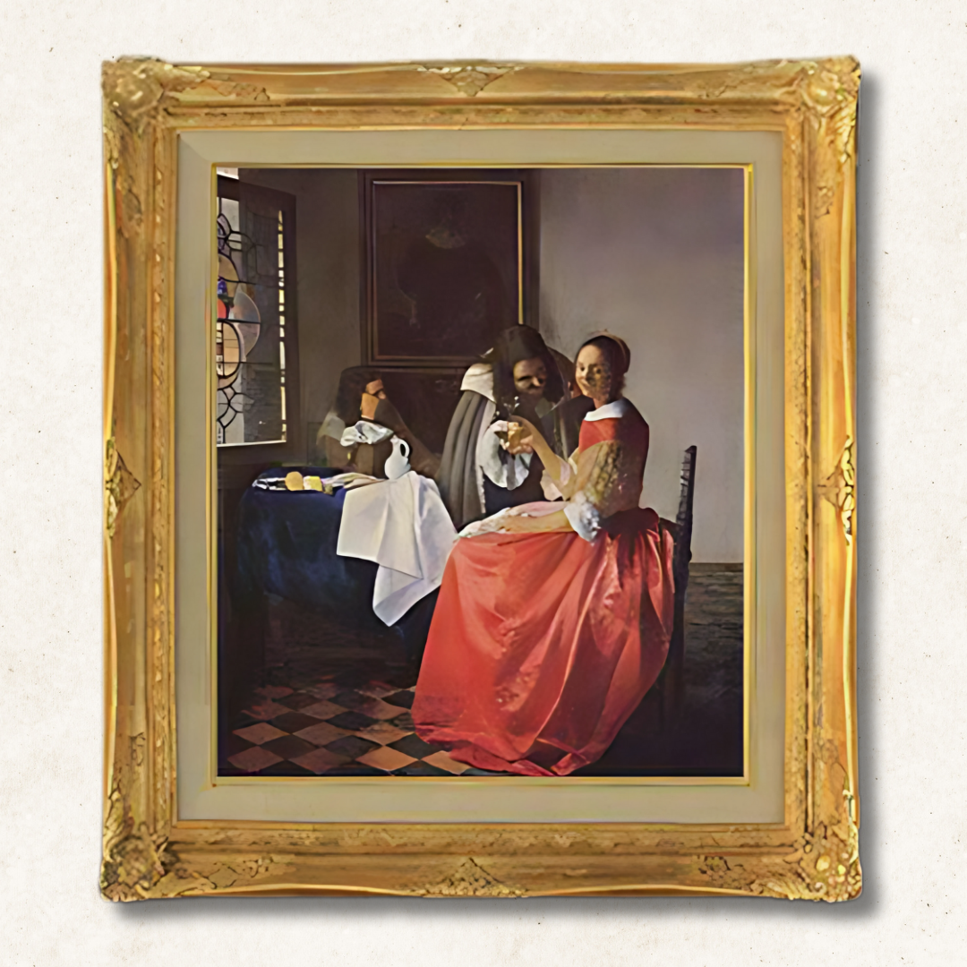 Johannes Vermeer - The Girl with the Wine Glass  F10 | Premium Hand-Painted Oil Painting