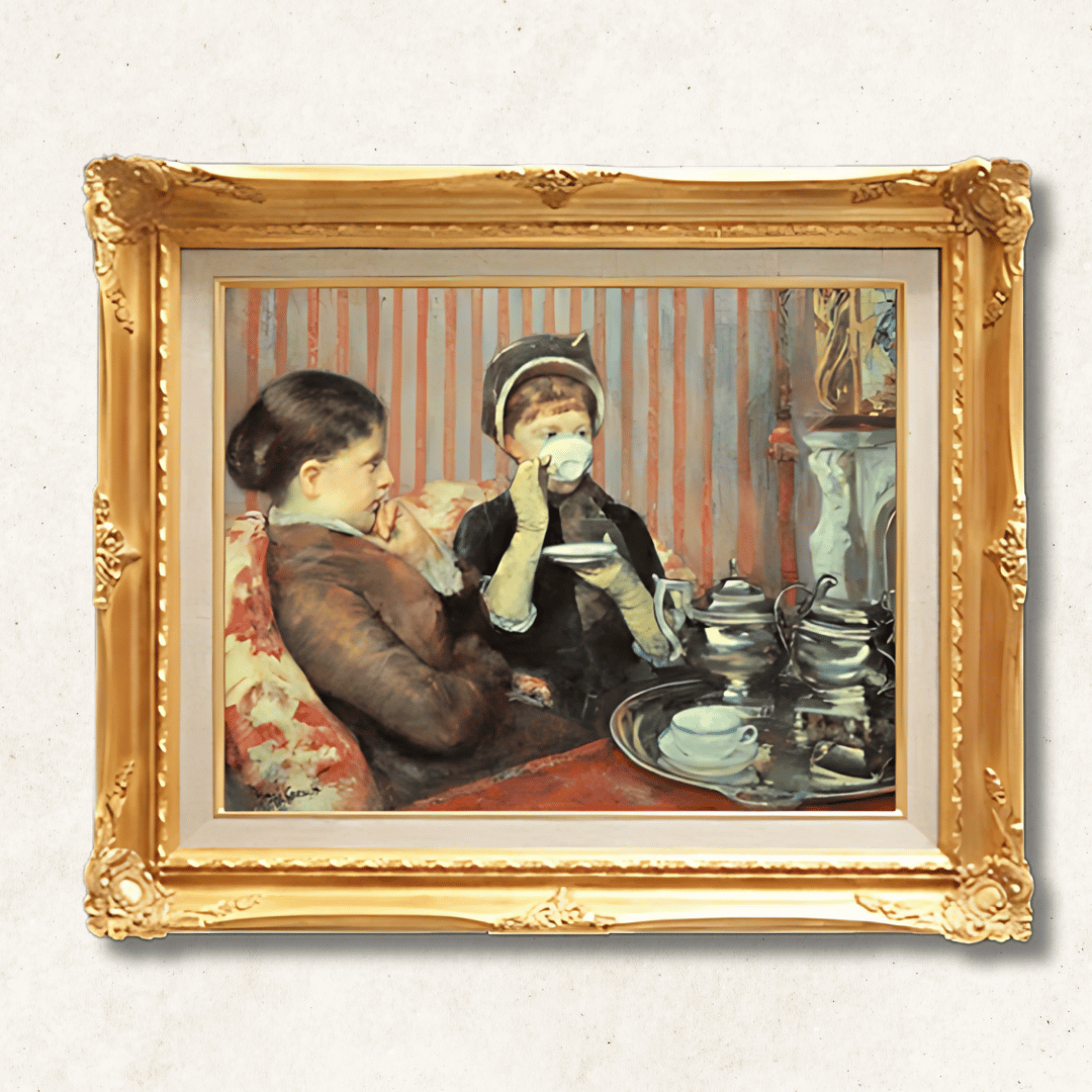 Mary Stevenson Cassatt - The Tea  F6 | Hand-Painted Oil Painting Framed for Home Decor