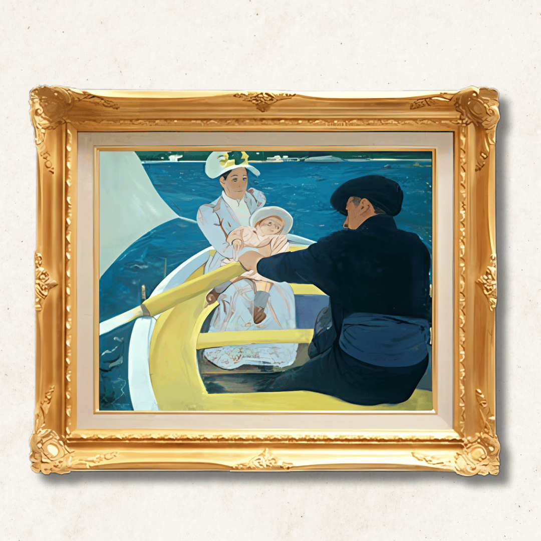 Mary Stevenson Cassatt - The Boating Party  F6 | Hand-Painted Oil Painting Framed for Home Decor - Commodore Club Art