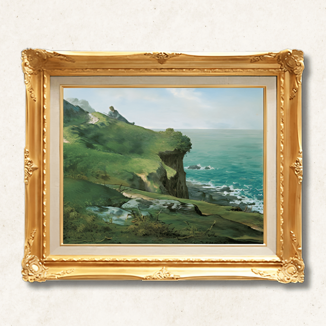 Jean-François Millet -  The Cliff at Gréville  F6 | Hand-Painted Oil Painting Framed for Home Decor