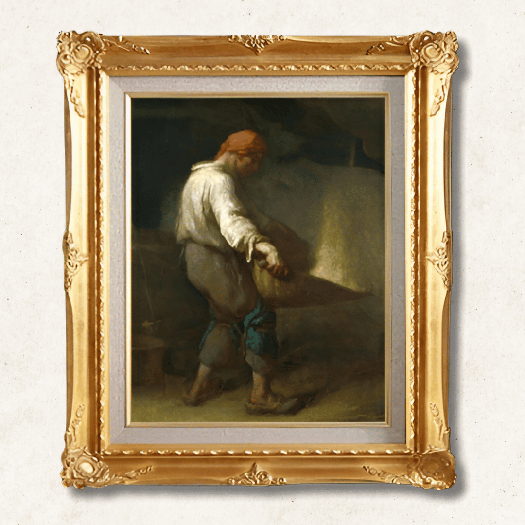 Jean-François Millet - The Winnower F6 | Hand-Painted Oil Painting Framed for Home Decor