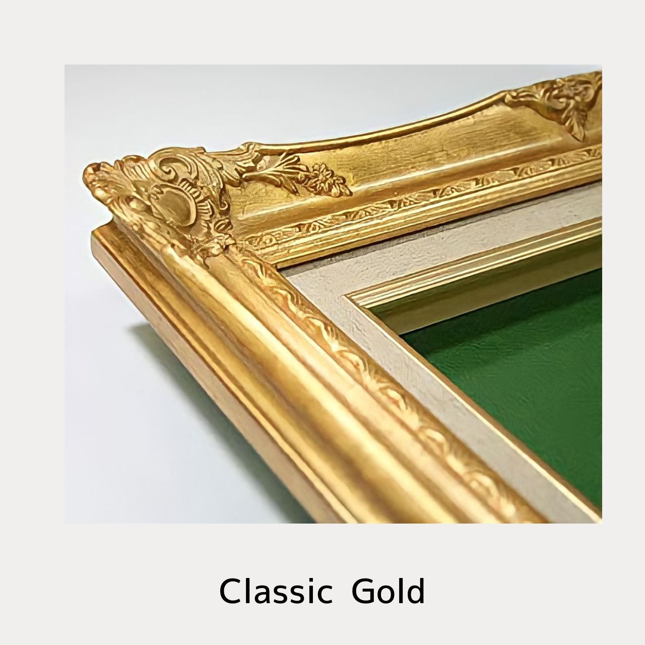 Classic gold ornate picture frame corner detail