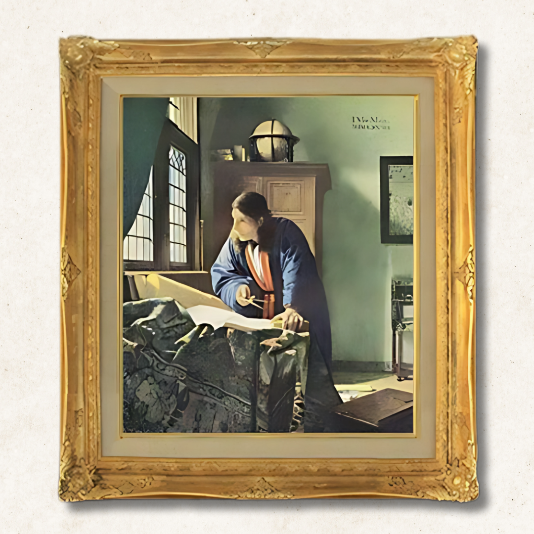 Johannes Vermeer - The Geographery  F10 | Premium Hand-Painted Oil Painting