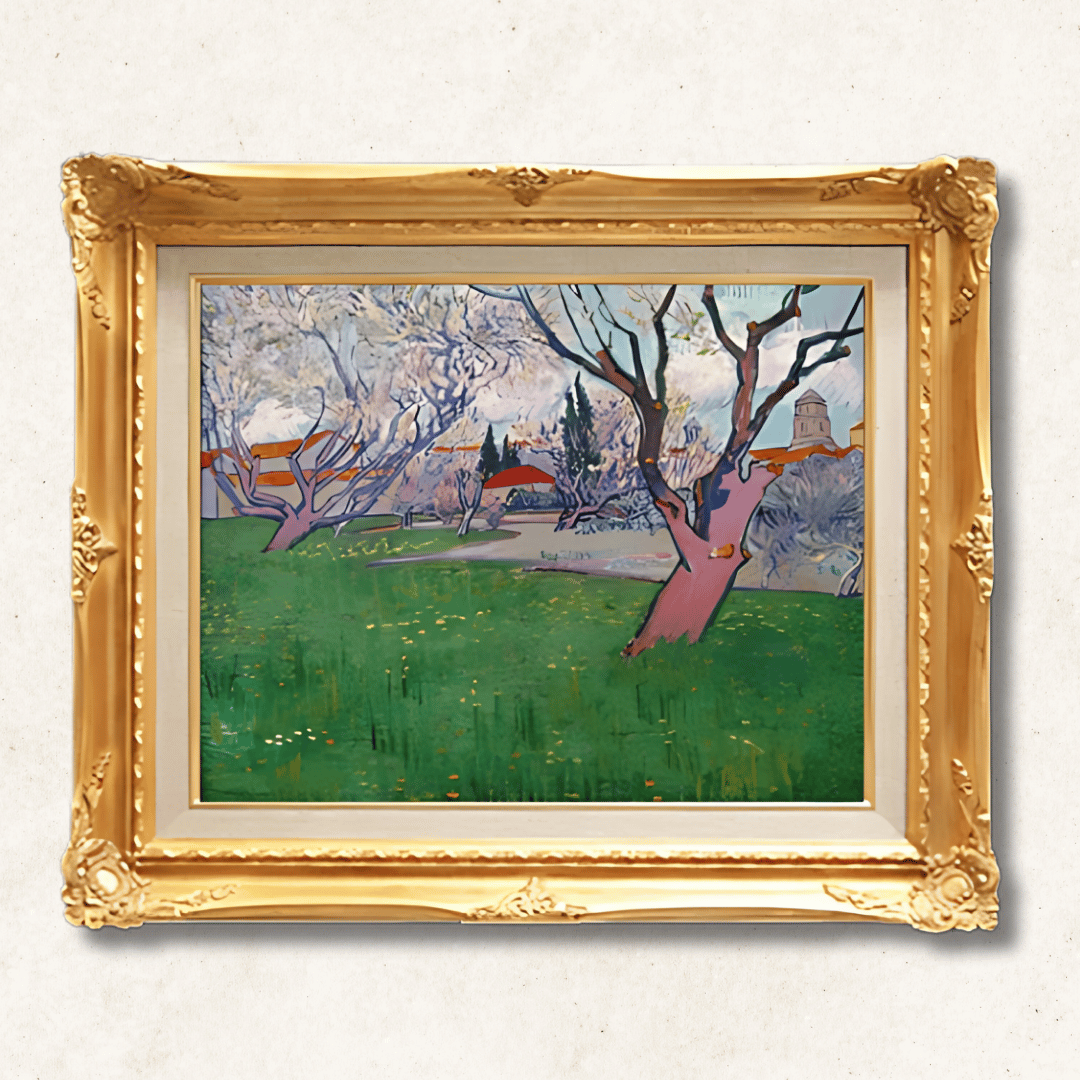 Vincent van Gogh - Orchards in Blossom, View of Arles  F6 | Hand-Painted Oil Painting Framed for Home Decor