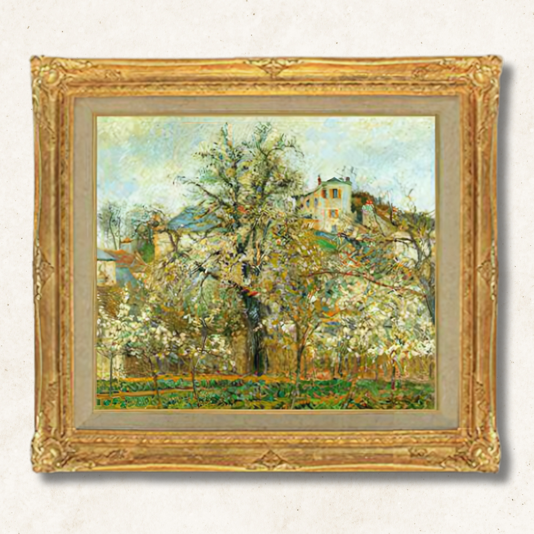 Camille Pissarro - Kitchen Garden, Trees in Flower, Spring, Pontoise  F10 | High-Quality Hand-Painted Oil Painting