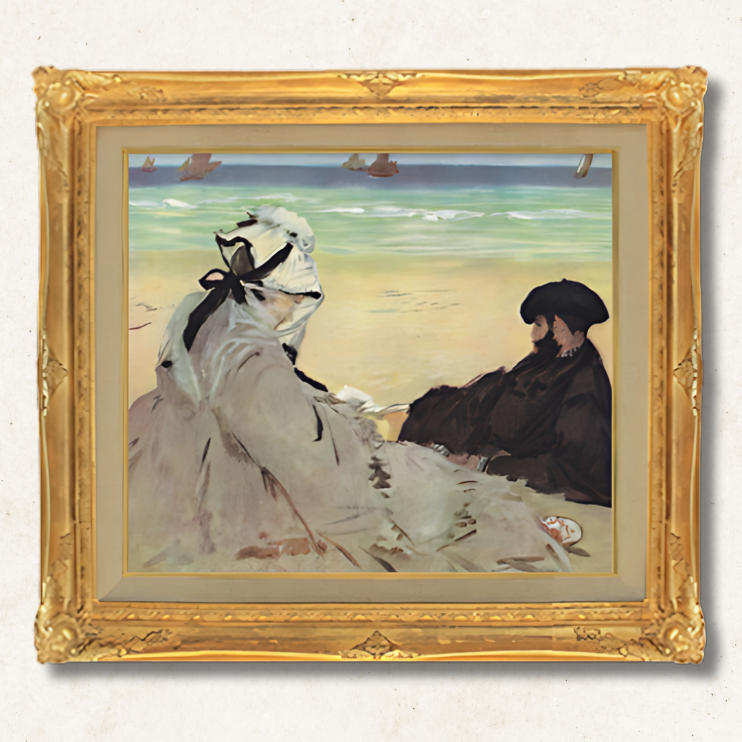 Édouard Manet - On the Beach F10 | Hand-Painted Oil Painting Framed for Home Decor