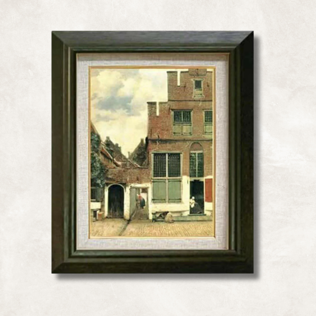 Johannes Vermeer - Delft's Alley F4 | Premium Hand-Painted Oil Painting