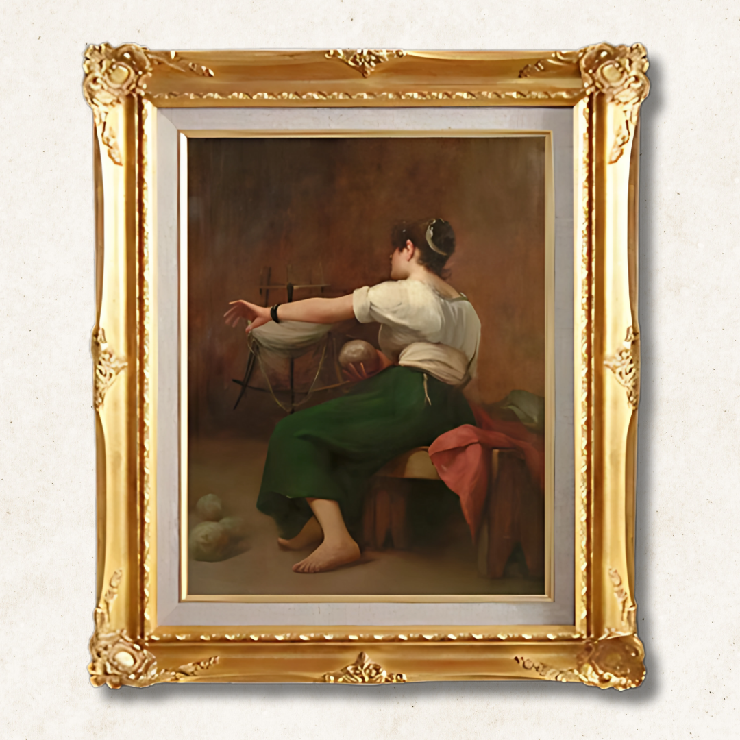 Fausto Zonaro - Woman Winding Wool  F6 | Gallery-Quality Hand-Painted Oil Painting - Commodore Club Art