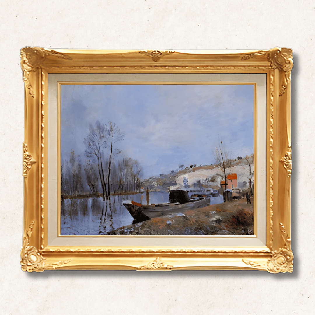 Alfred Sisley - The Road along the River to Moret  F6 | Hand-Painted Oil Painting Framed for Home Decor