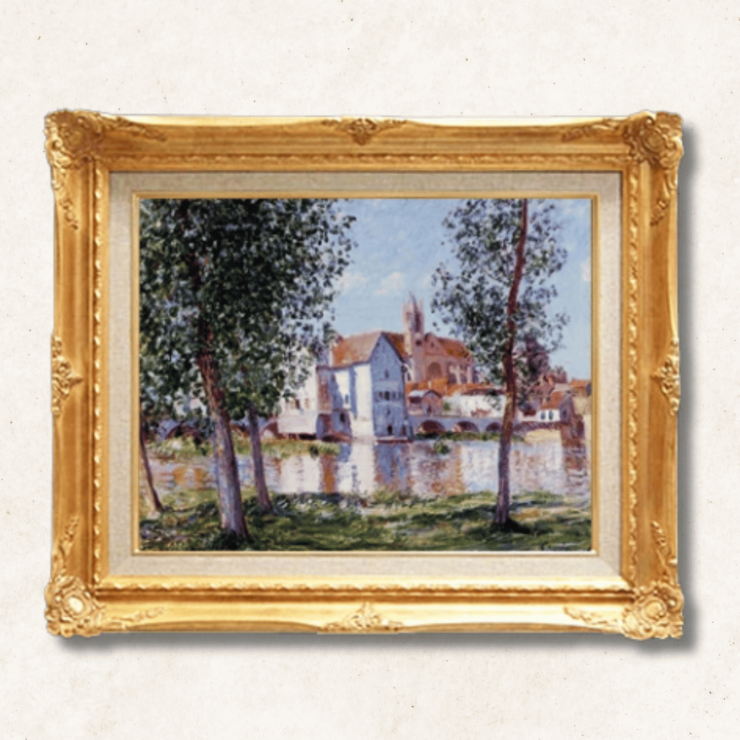 Alfred Sisley - The Banks of the River at Moret  F6 | Hand-Painted Oil Painting Framed for Home Decor