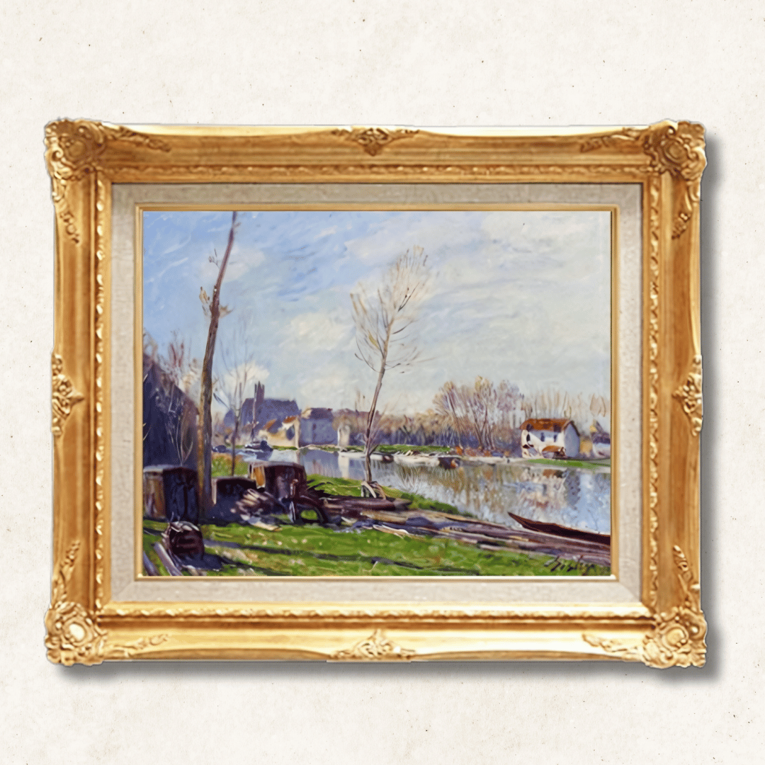 Alfred Sisley -  Construction Site in Moret-sur-Loing  F6 | Hand-Painted Oil Painting Framed for Home Decor