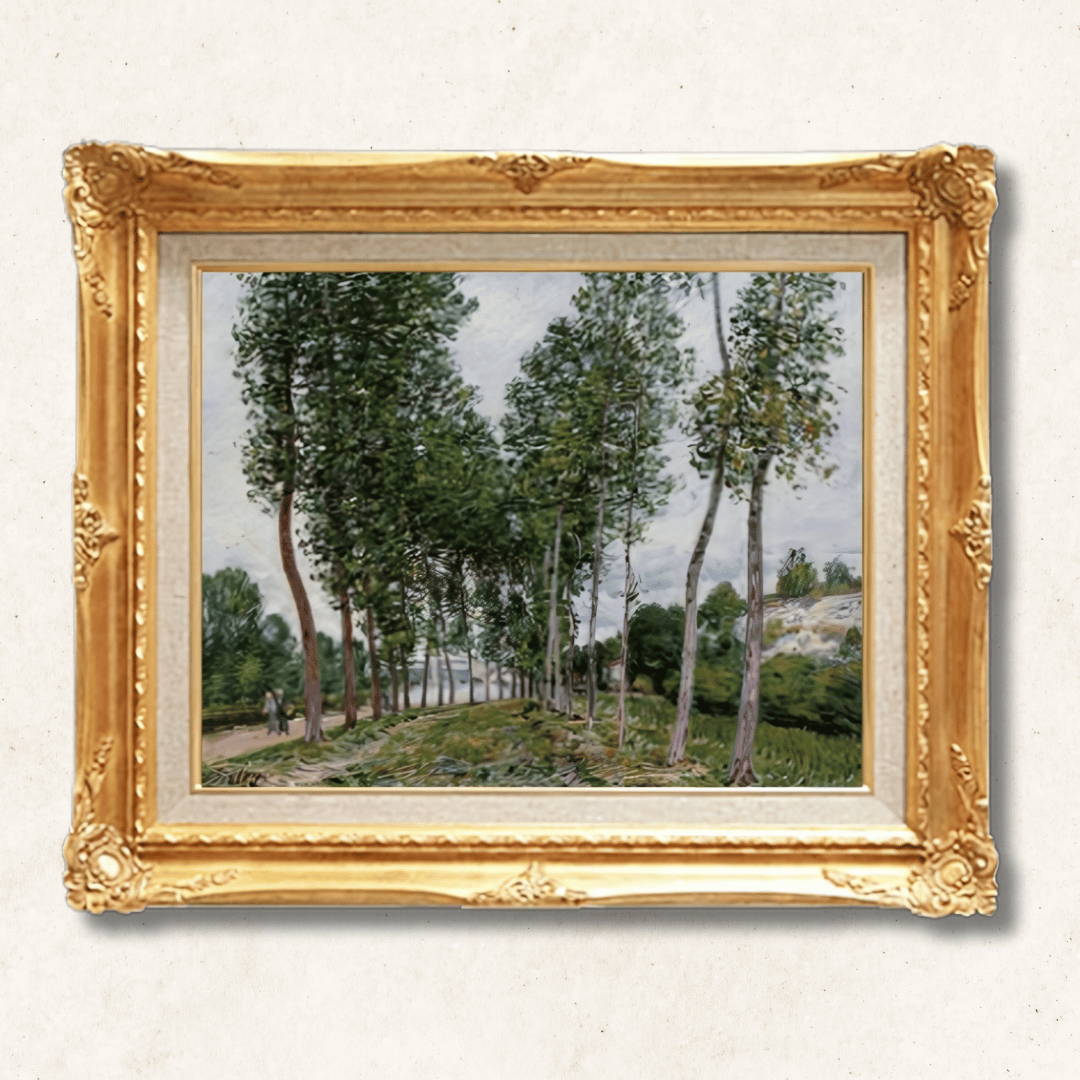 Alfred Sisley - The Avenue at Bougival  F6 | Hand-Painted Oil Painting Framed for Home Decor