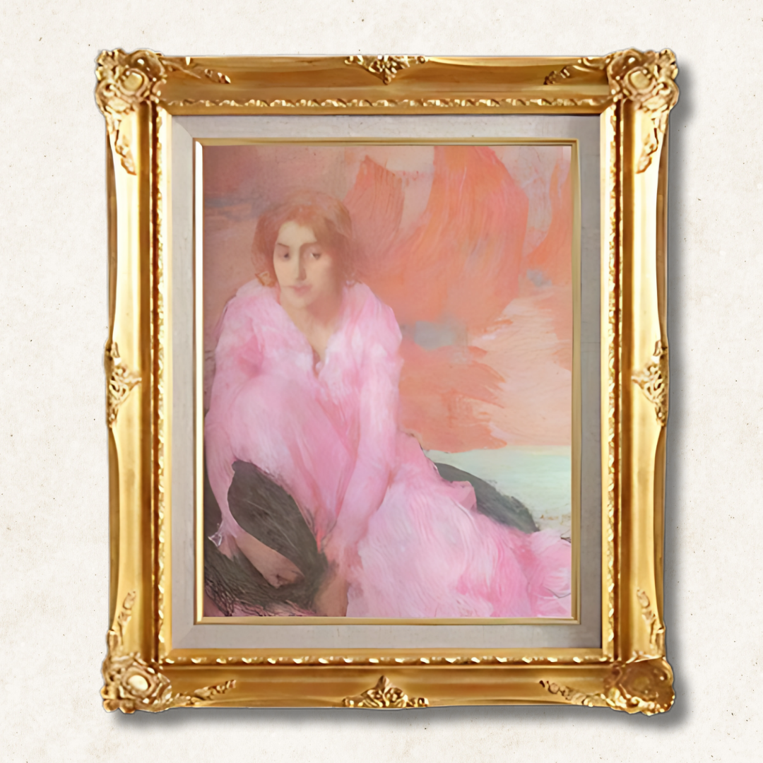 Aman-Jean -Pink Dress F6  | Hand-Painted Oil Painting for Wall Art