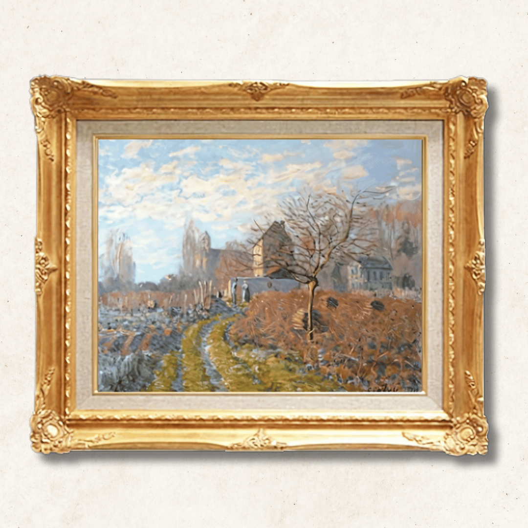 Alfred Sisley - White Frost at Saint Martin  F6 | Hand-Painted Oil Painting Framed for Home Decor