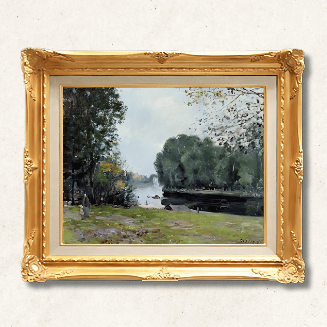 Alfred Sisley -  Summer River  F6 | Hand-Painted Oil Painting Framed for Home Decor