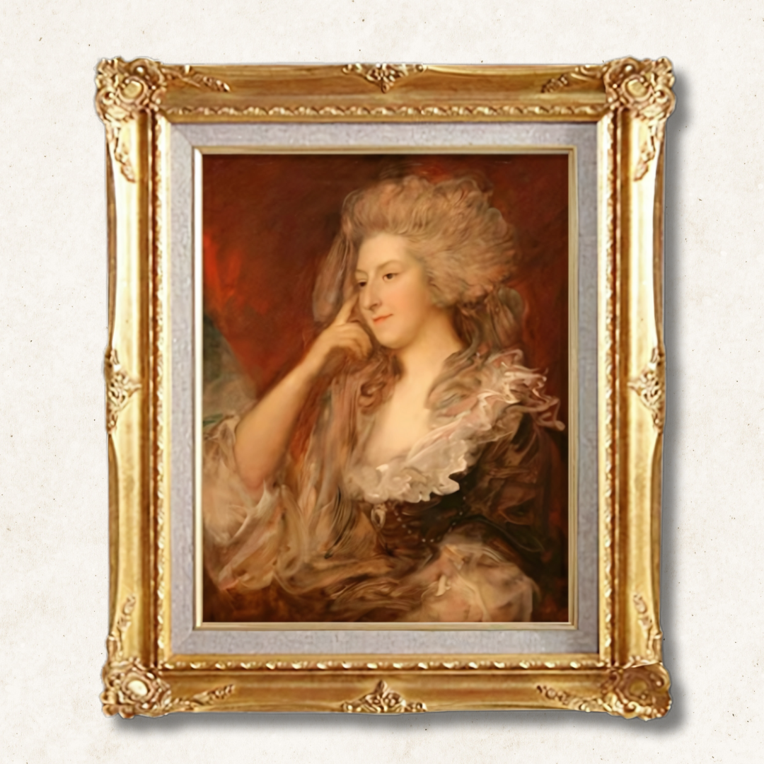 Thomas Gainsborough - Mrs. Fitzherbert  F6  | Hand-Painted Oil Painting for Wall Art - Commodore Club Art