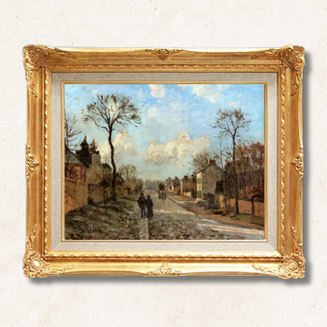 Camille Pissarro - The Road from Louveciennes F6 | High-Quality Hand-Painted Oil Painting - Commodore Club Art