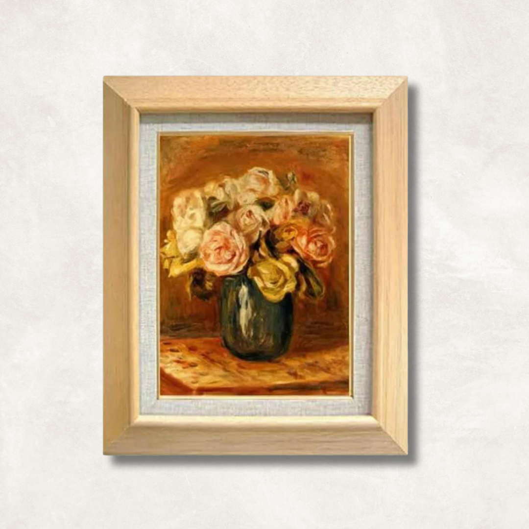 Pierre-Auguste Renoir - Roses in a Blue Vase  F4 | Gallery-Quality Hand-Painted Oil Painting