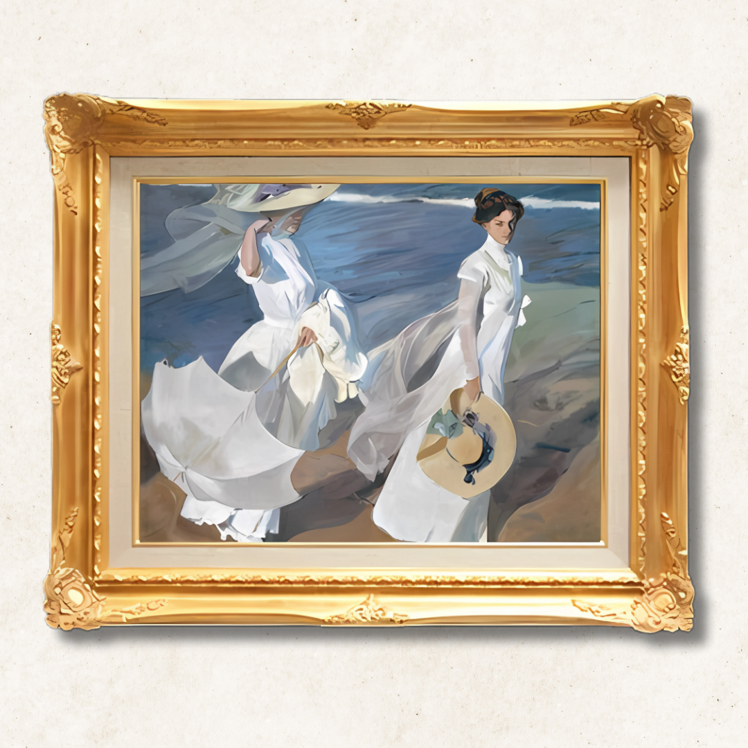 Joaquín Sorolla - Strolling along the Seashore  F6 | Premium Hand-Painted Oil Painting