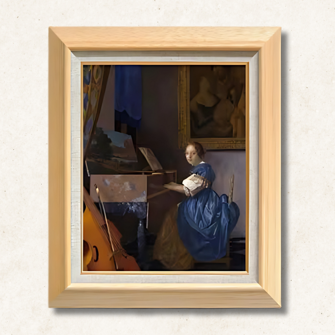 Johannes Vermeer - Lady Seated at a Virginal  F6 | Premium Hand-Painted Oil Painting