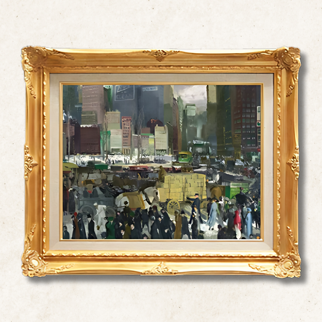 George Bellows - New York F6 | Hand-Painted Oil Painting Framed for Home Decor - Commodore Club Art