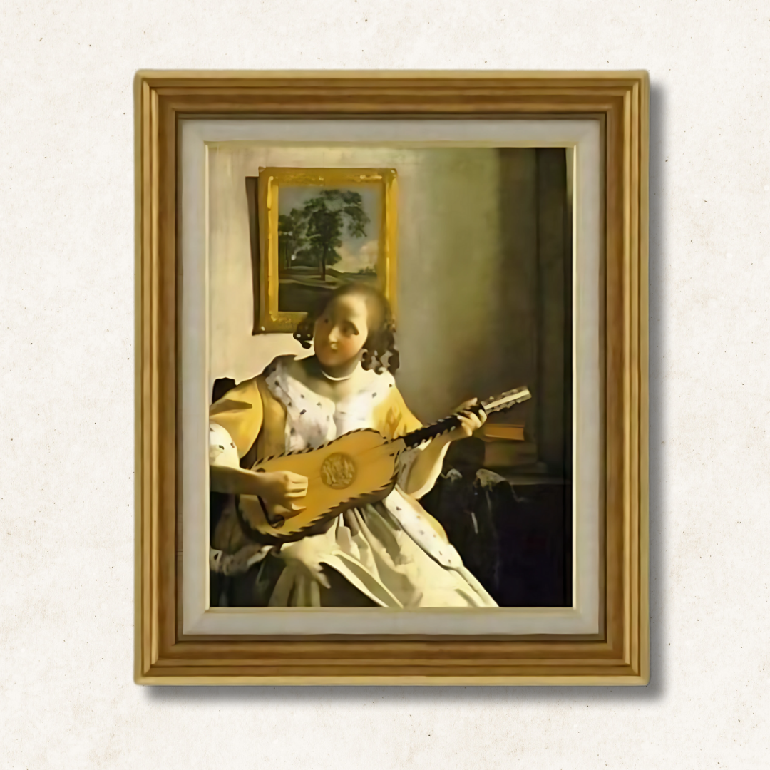 Johannes Vermeer - The Guitar Player F6 | Premium Hand-Painted Oil Painting