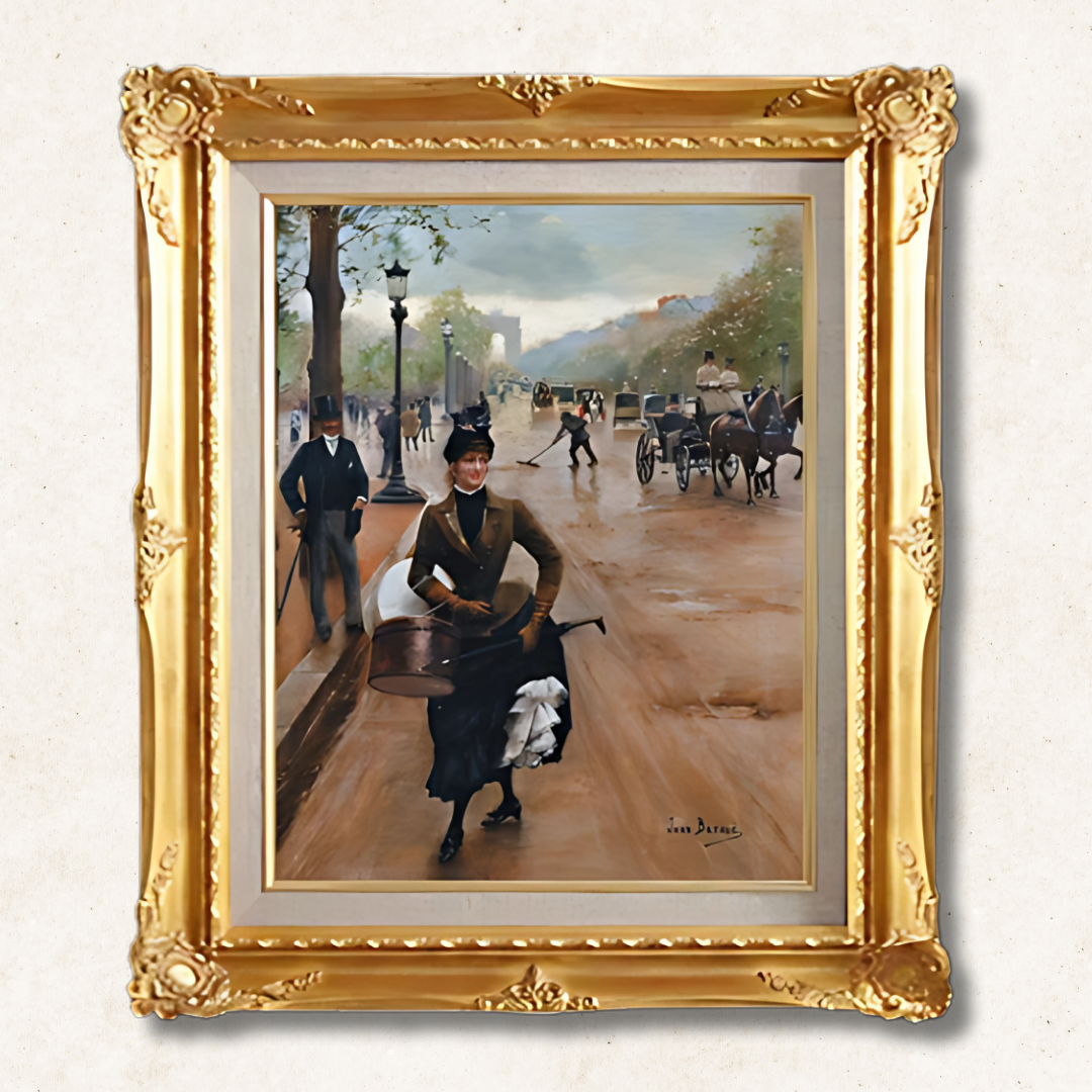 Jean Béraud - The Milliner on the Champs-Élysées  F6 | Gallery-Quality Hand-Painted Oil Painting