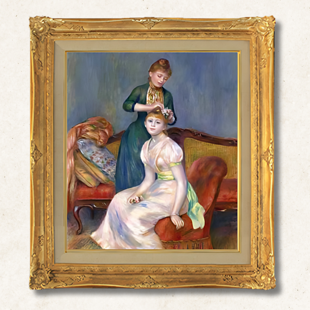 Pierre-Auguste Renoir - The Hair Ornament F10 | Hand-Painted Oil Painting Framed for Home Decor