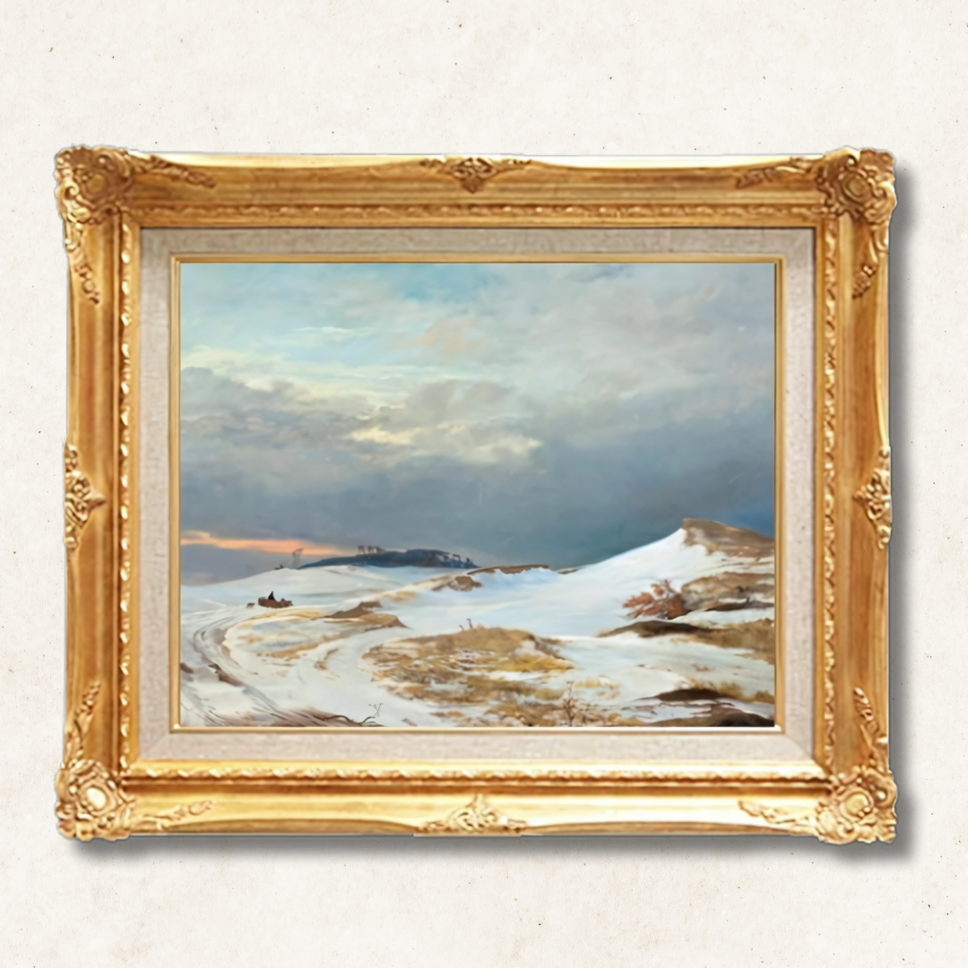 Hans Frederik Gude Lundbye - Winter Landscape F6 | Gallery-Quality Hand-Painted Oil Painting