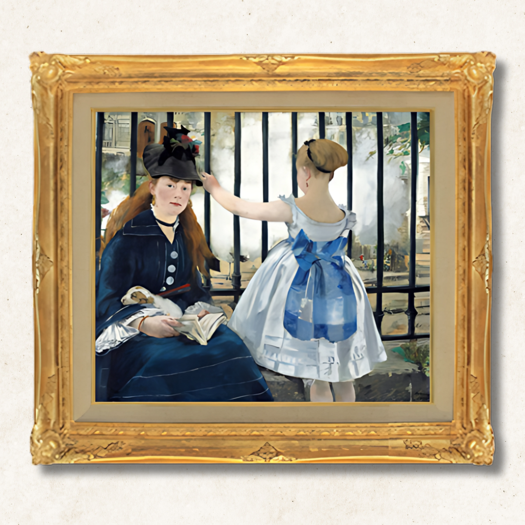 Édouard Manet- The Railway F10 | Hand-Painted Oil Painting Framed for Home Decor