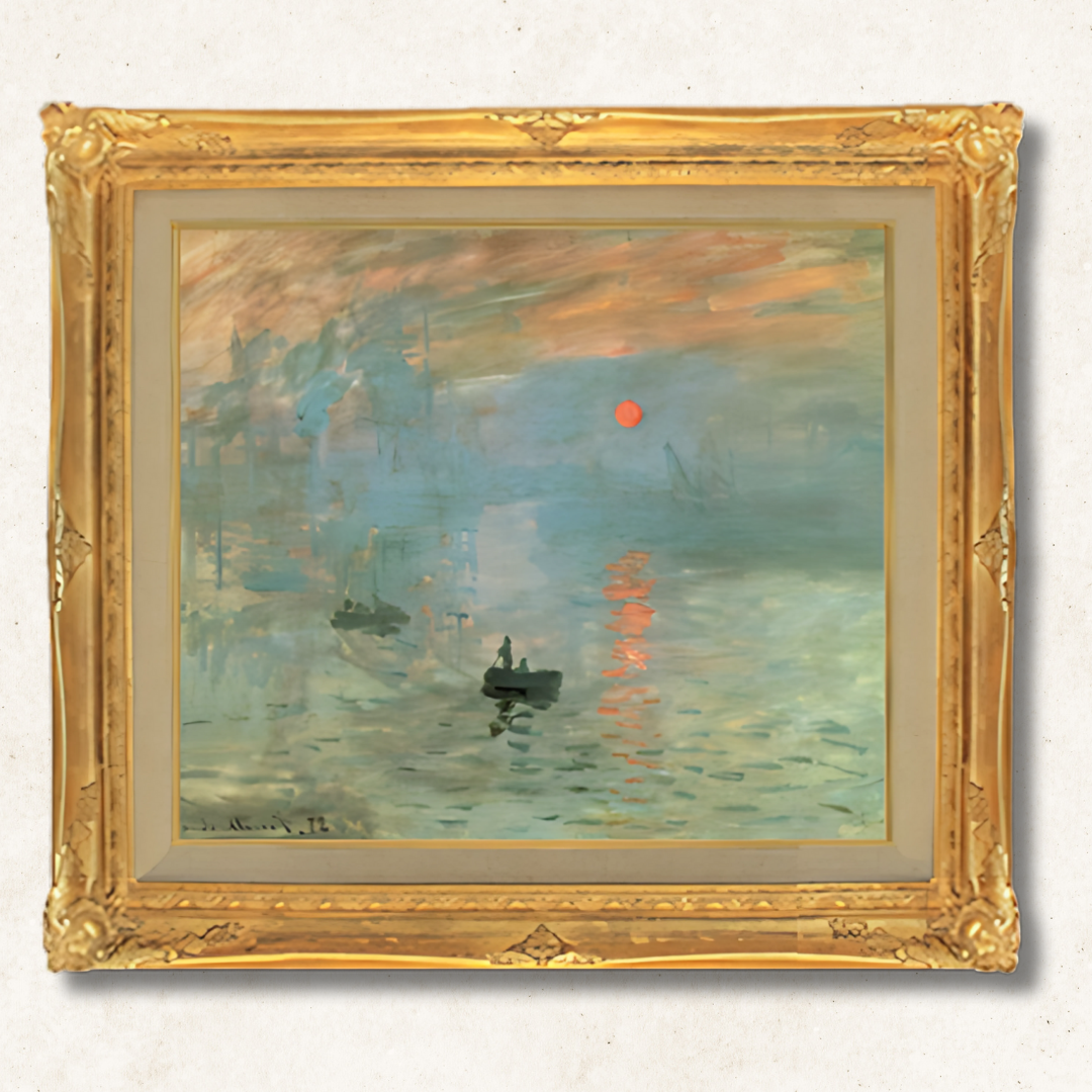 Claude Monet -Impression, Sunrise F10 | Hand-Painted Oil Painting Framed for Home Decor