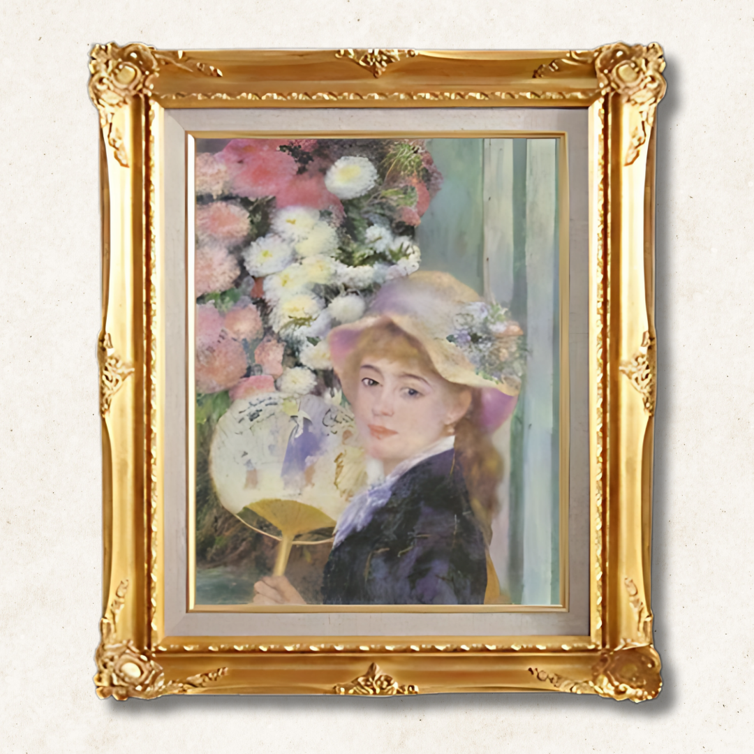 Pierre-Auguste Renoir - Girl with a Fan  F6  | Hand-Painted Oil Painting for Wall Art - Commodore Club Art