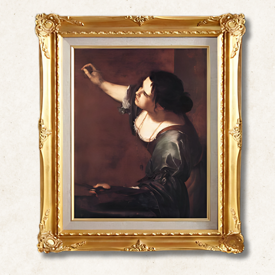 Artemisia Gentileschi | Self-portrait as the Allegory of Painting F6 Wall Art - Hand-painted oil painting - Commodore Club Art