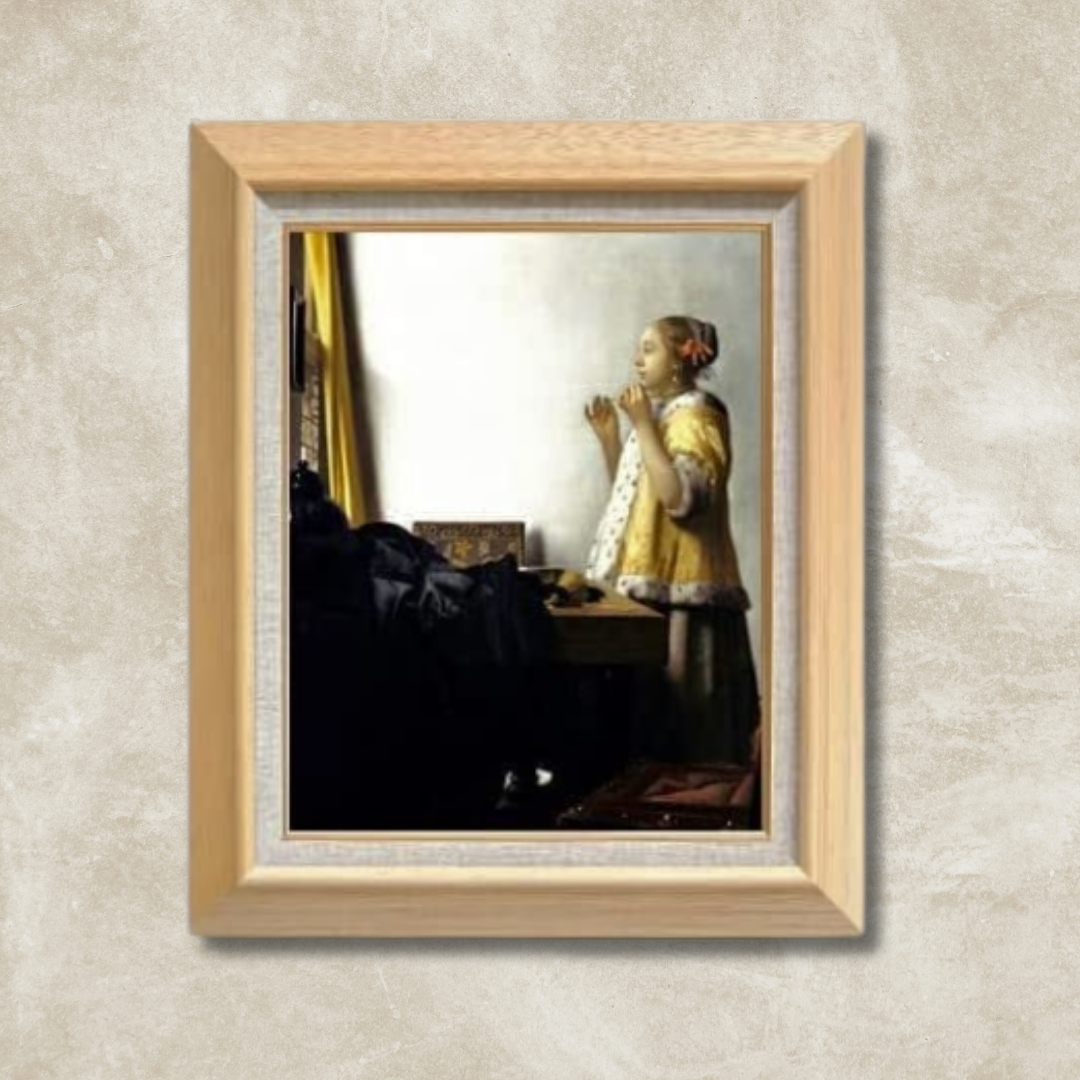 Johannes Vermeer  | Woman with a Pearl Necklace  F6