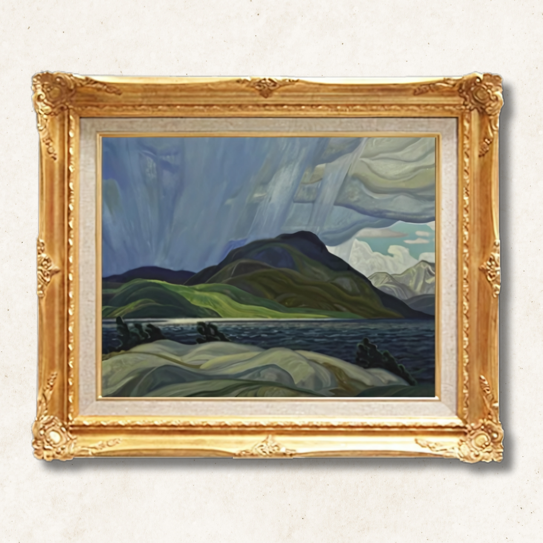 Franklin Carmichael -  Lake Wabagishik F6 | Hand-Painted Oil Painting Framed for Home Decor - Commodore Club Art