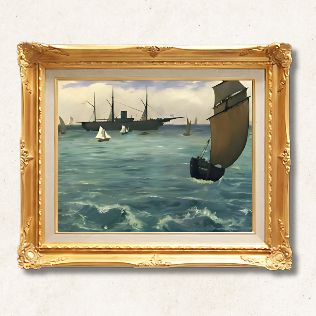 Édouard Manet - The Kearsarge at Boulogne   F6 | Premium Hand-Painted Oil Painting