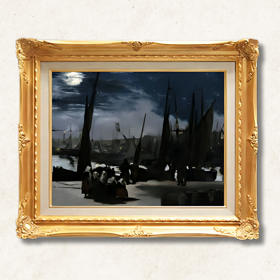 Édouard Manet - Clair de Lune sur le Port de Boulogne F6 | Premium Hand-Painted Oil Painting