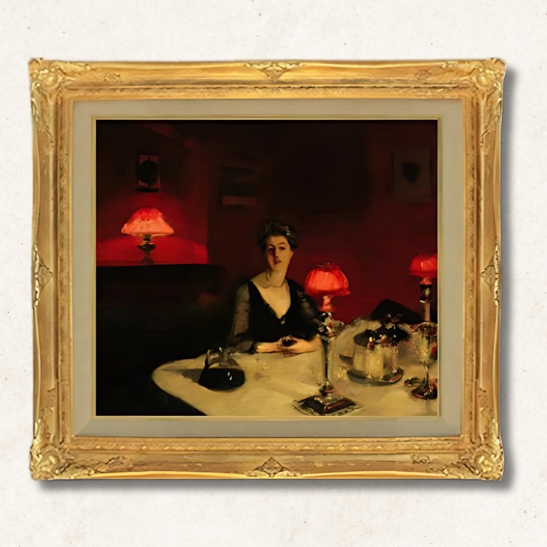 John Singer Sargent - Le verre de porto (A Dinner Table at Night)  F10 | Premium Hand-Painted Oil Painting