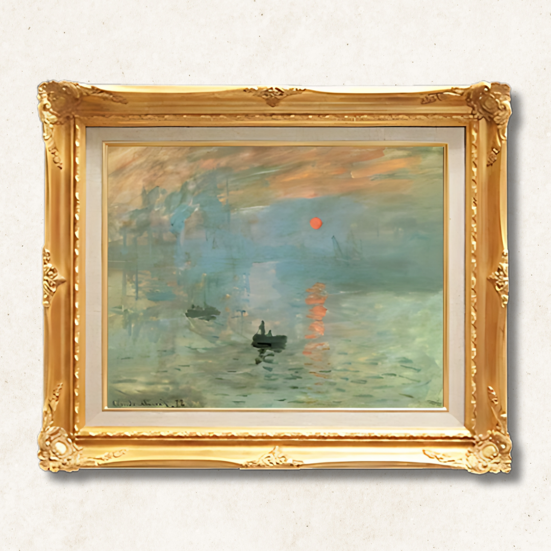 Claude Monet - Impression, Sunrise F6 | Hand-Painted Oil Painting Framed for Home Decor