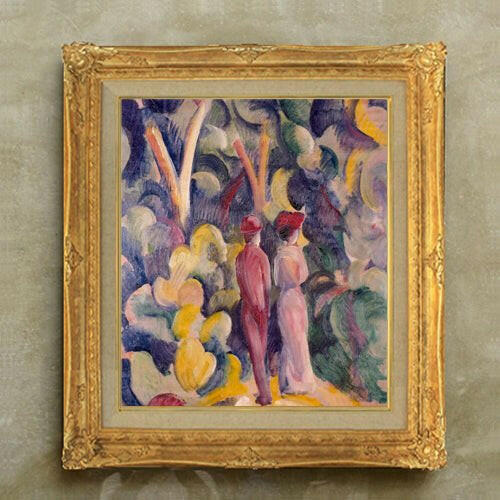 August Macke | Couple on the Forest Track  F10 Wall Art - Hand-painted oil painting